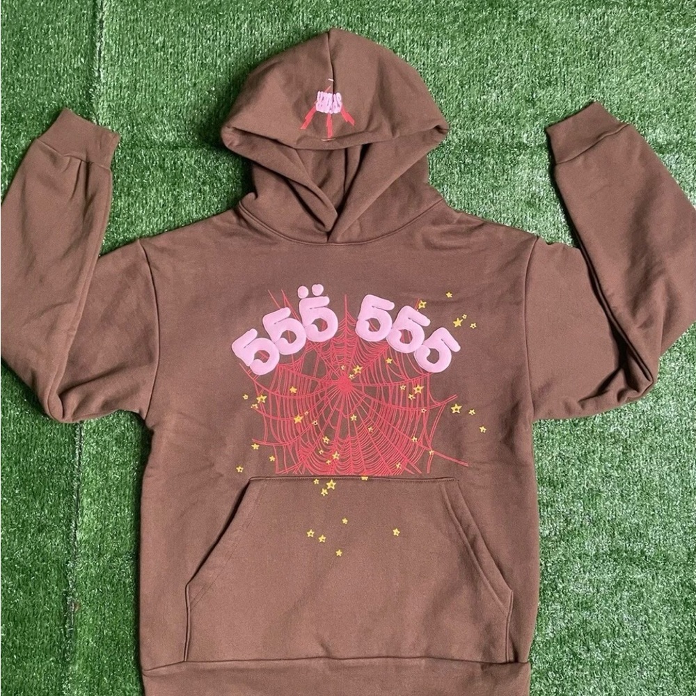 Men’s large Sp5der never worn brown 100%real
